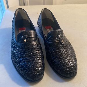 Punto Shoe Fashion Genuine Leather Mens Loafers Basketweave Design